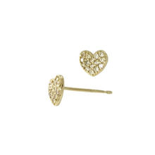 Load image into Gallery viewer, Petite Diamond Heart Earrings Robyn Canady 
