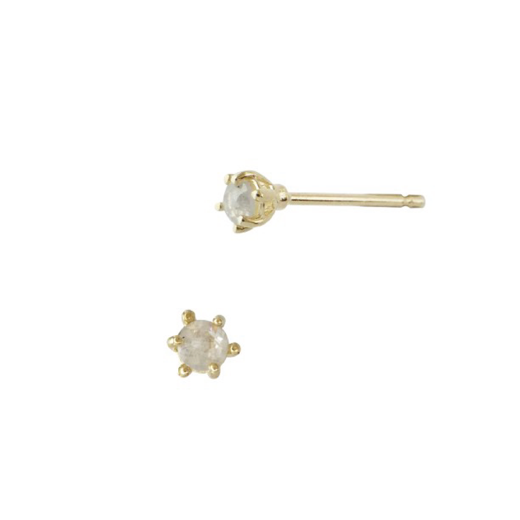 Rough Cut Grey Diamond Solitaire Earrings Robyn Canady 