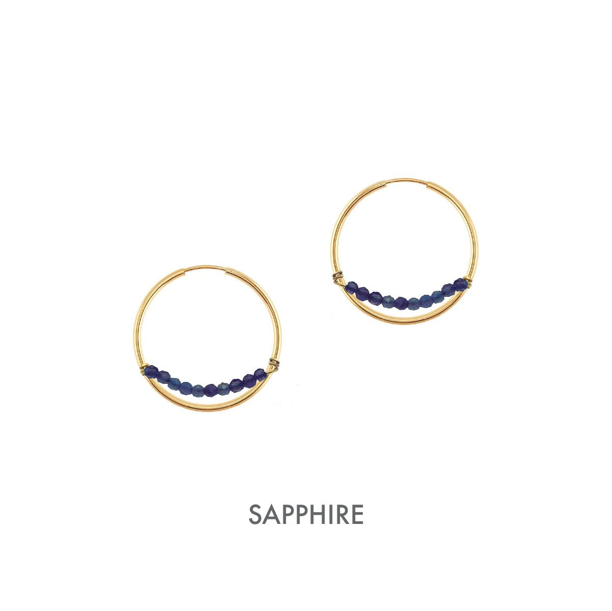 14K Aria Hoop Earrings Robyn Canady 14K Gold Sapphire 