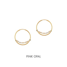Load image into Gallery viewer, 14K Aria Hoop Earrings Robyn Canady 14K Gold Pink Opal 
