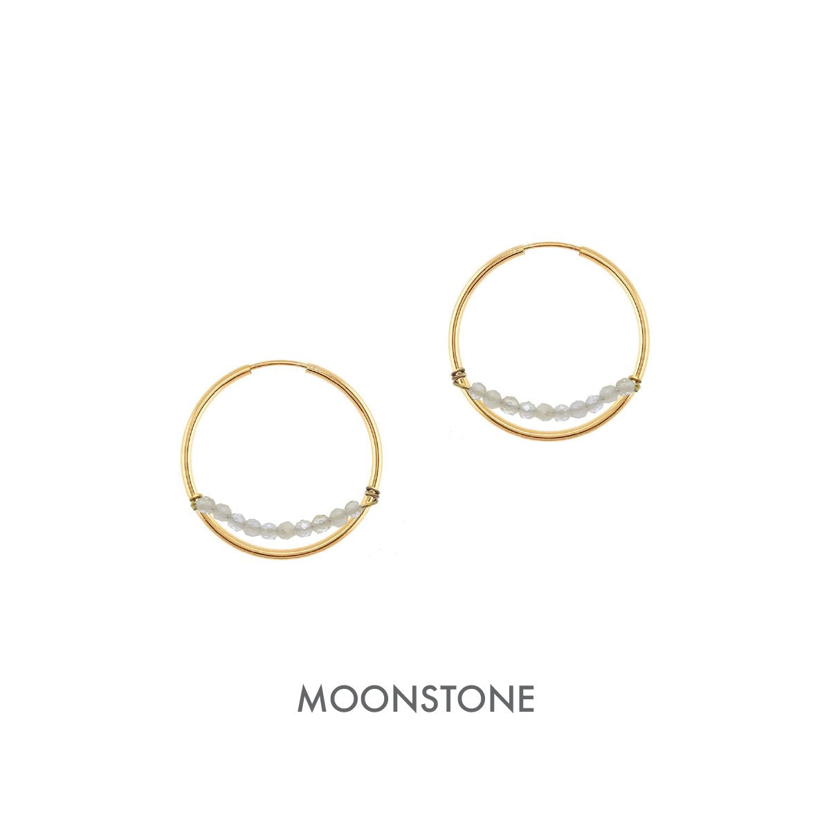 14K Aria Hoop Earrings Robyn Canady 14K Gold Moonstone 