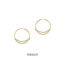 Load image into Gallery viewer, 14K Aria Hoop Earrings Robyn Canady 14K Gold Peridot 
