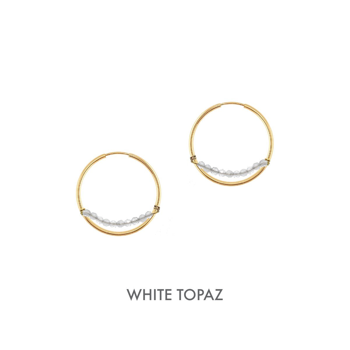 14K Aria Hoop Earrings Robyn Canady 14K Gold White Topaz 