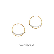 Load image into Gallery viewer, 14K Aria Hoop Earrings Robyn Canady 14K Gold White Topaz 
