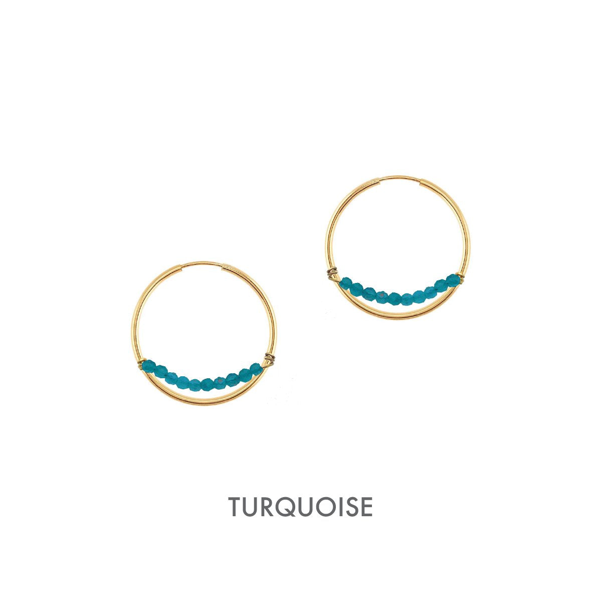 14K Aria Hoop Earrings Robyn Canady 14K Gold Turquoise 