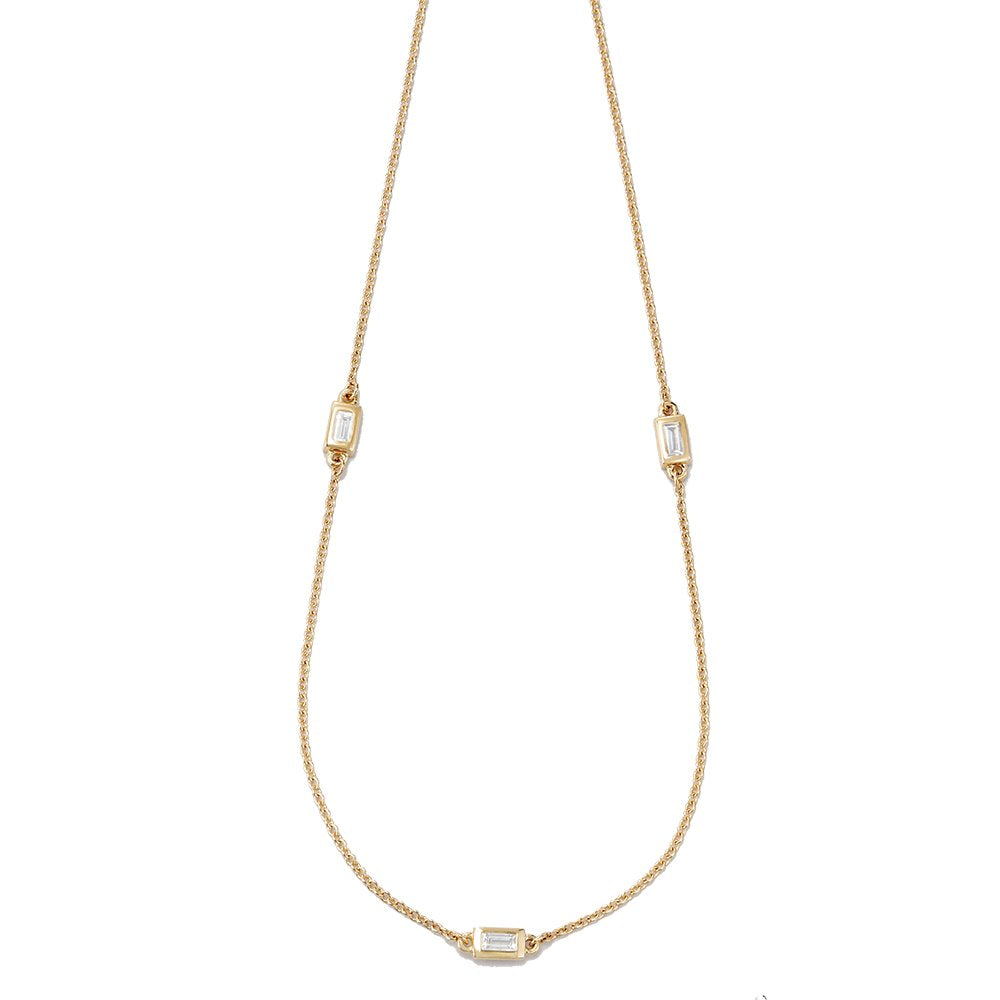 14K Diamond Baguette Layering Necklace Robyn Canady 