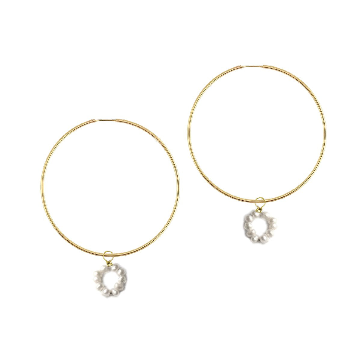 Circle Pearl Hoop Earrings - Large Robyn Canady 