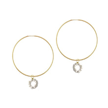 Load image into Gallery viewer, Circle Pearl Hoop Earrings - Large Robyn Canady 

