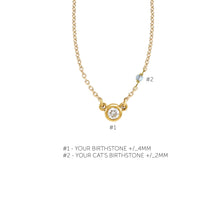 Load image into Gallery viewer, Your Birthstone + Your Cat&#39;s Birthstone (1 Cat) Necklace Robyn Canady 
