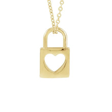 Load image into Gallery viewer, 14K Solid Heart Padlock Necklace Robyn Canady 14K Gold Filled 
