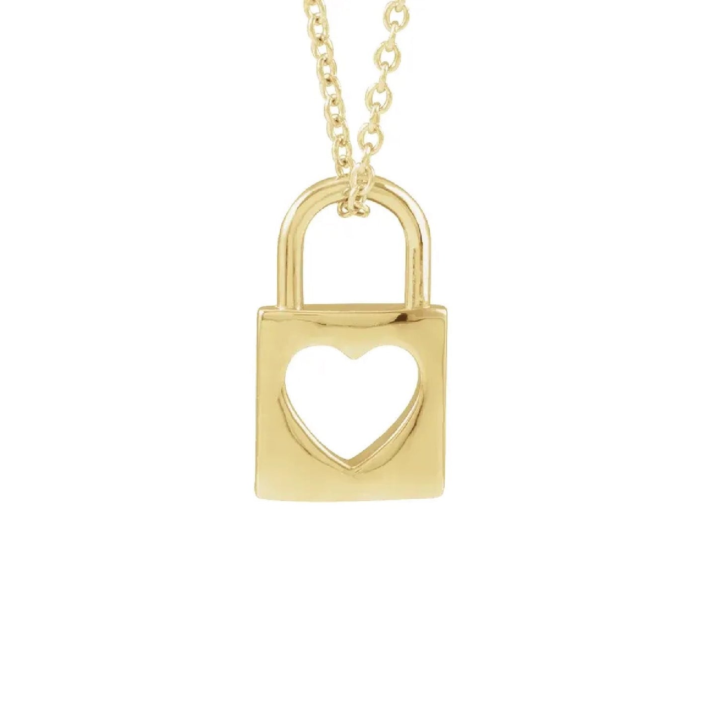 14K Solid Heart Padlock Necklace Robyn Canady 