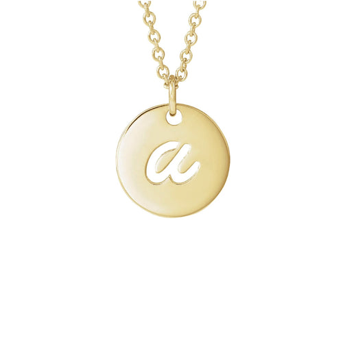 14K Solid Gold Script Initial Necklace Necklace Robyn Canady 