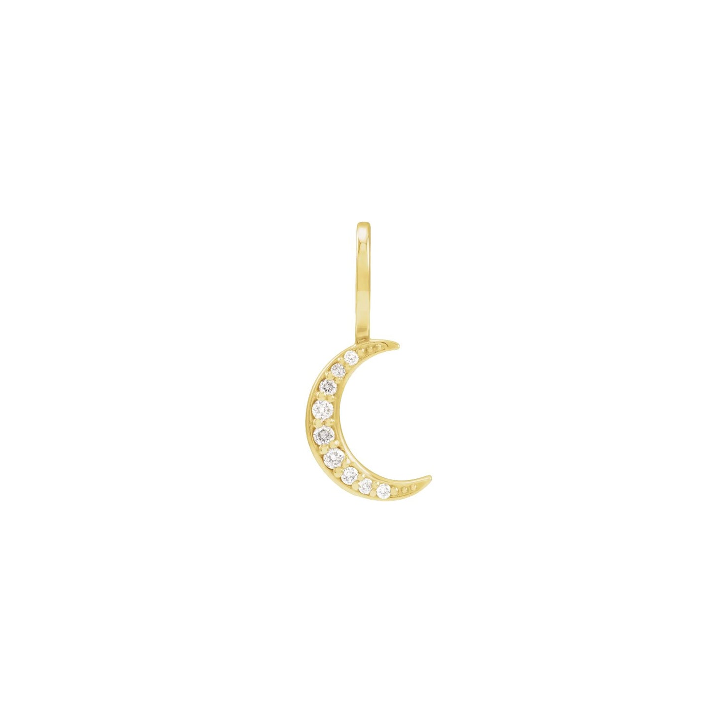 Add a Charm - 14K Solid Gold Crescent Moon with Diamonds charm Robyn Canady 