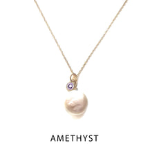 Load image into Gallery viewer, Petite Gemstone Necklace with White Freshwater Pearl Robyn Canady 
