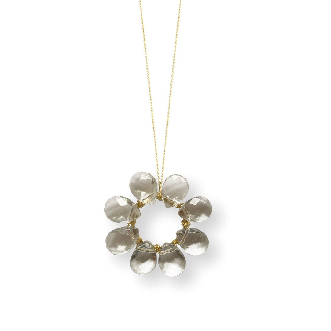 Gemmy Statement Circle Necklace in Snow White Robyn Canady 