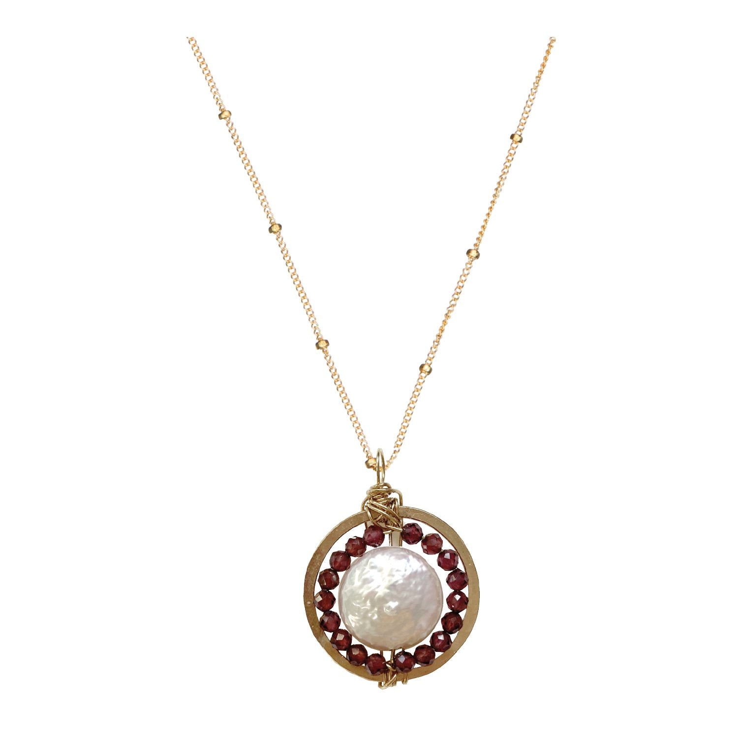 Gemstone Medallion Necklace - Garnet Robyn Canady 