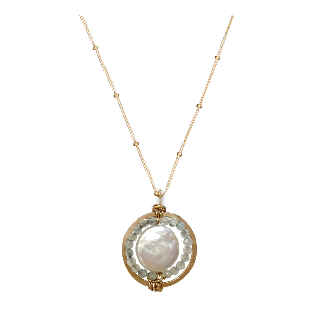 Gemstone Medallion Necklace - Aquamarine Robyn Canady 