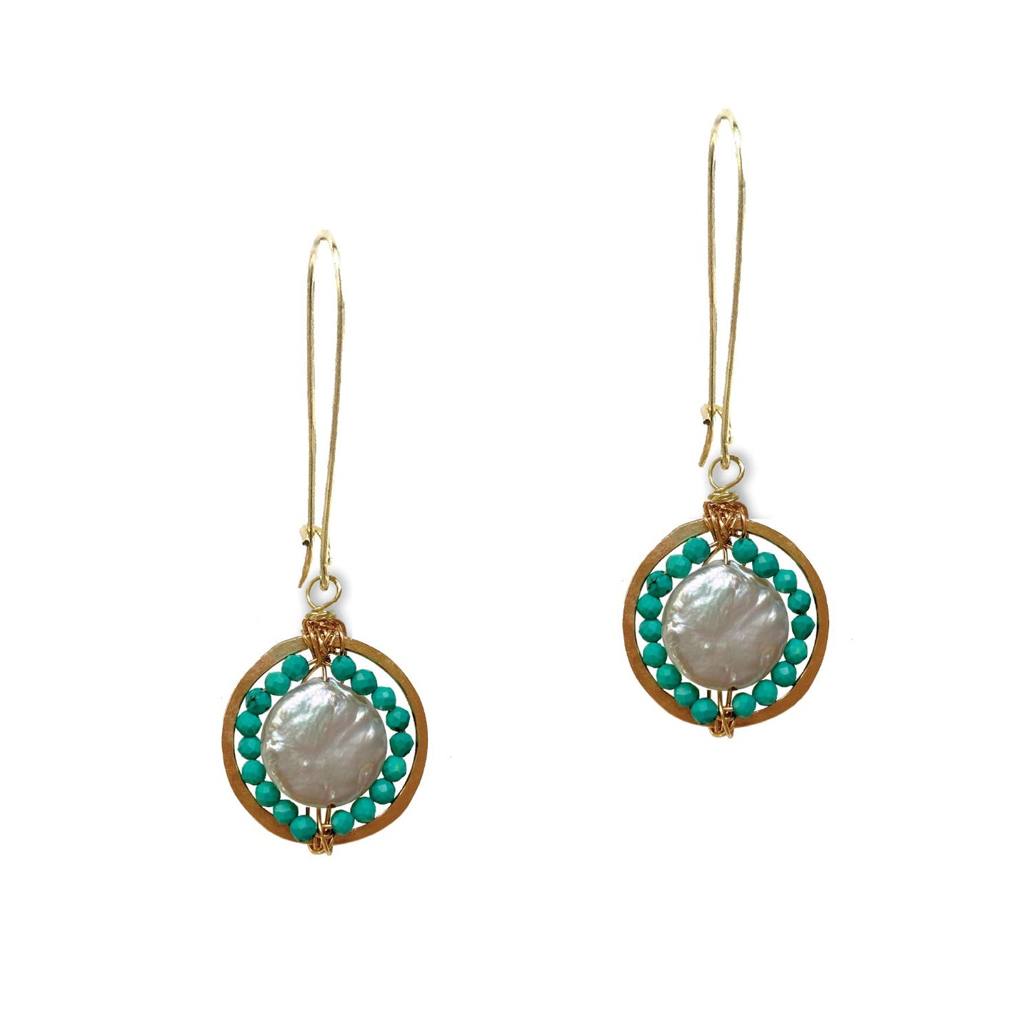 Gemstone Medallion Earrings - Turquoise Robyn Canady 