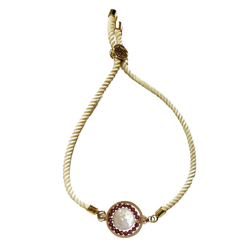 Gemstone Medallion Bracelet - Garnet Robyn Canady 