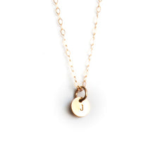 Load image into Gallery viewer, Tiny Initial Coin Necklace Robyn Canady 

