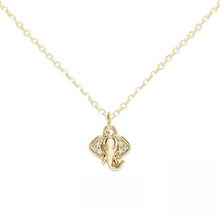 Load image into Gallery viewer, 14K Diamond Tiny Elephant Necklace Necklace Robyn Canady 14K Gold 
