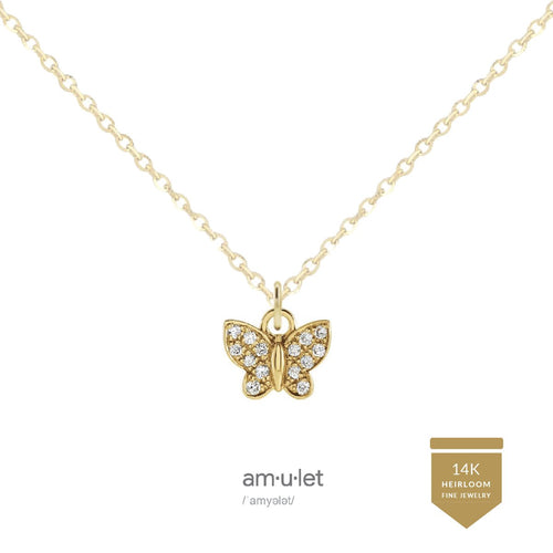 14K Diamond Tiny Butterfly Necklace Robyn Canady 