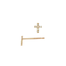Load image into Gallery viewer, Petite Cross Diamond Earrings Robyn Canady 
