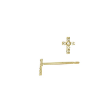 Load image into Gallery viewer, Petite Cross Diamond Earrings Robyn Canady 
