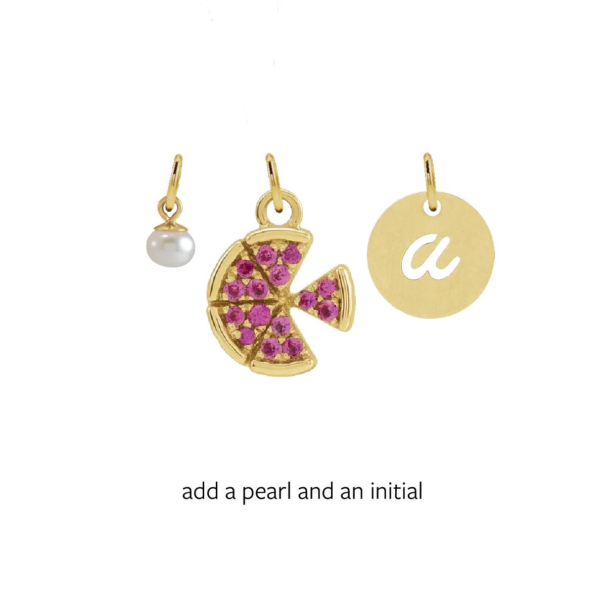 Charm Collection - For the Pie Lover Robyn Canady Charm Only Add a Pearl and Initial (put initial selection in notes at checkout) 