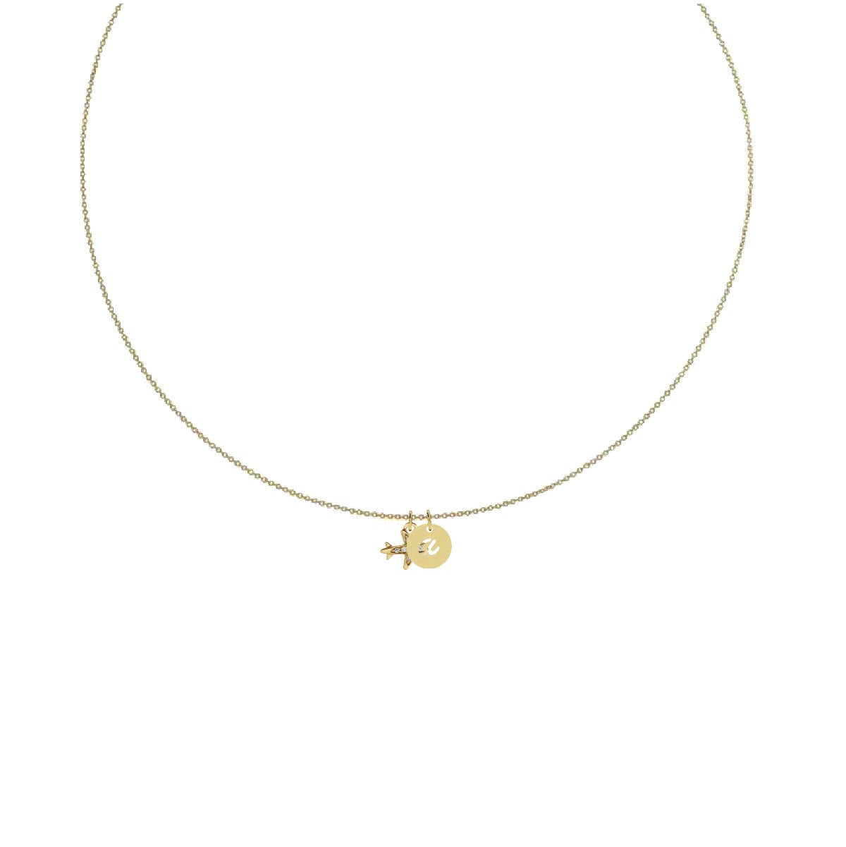 Charm Collection - For the Jet Setter Robyn Canady Charm + 14K Gold Filled Chain Add an Initial (Leave initial selection in notes) 