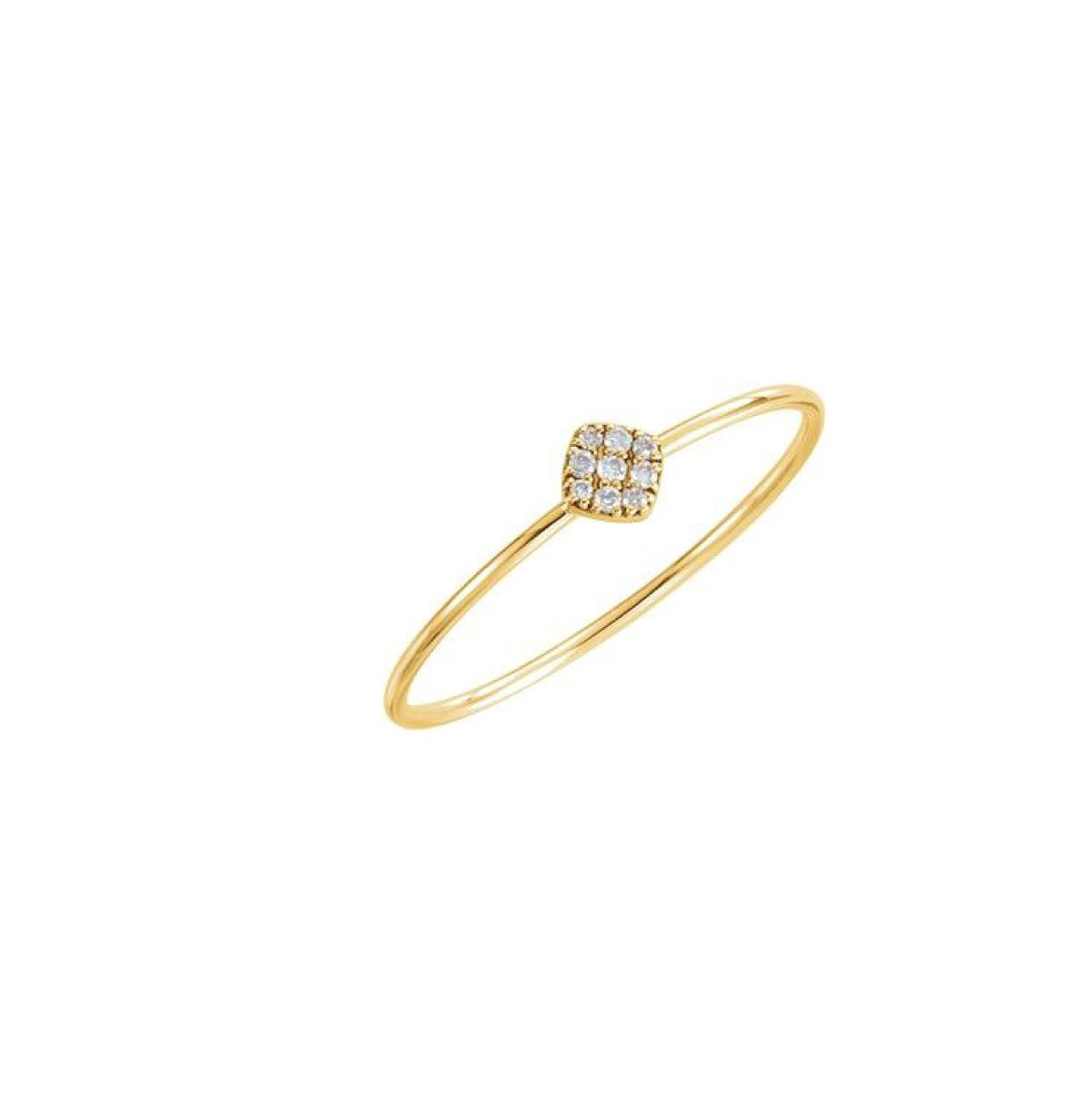 14K Petite Diamond Square Stacking Ring Robyn Canady 