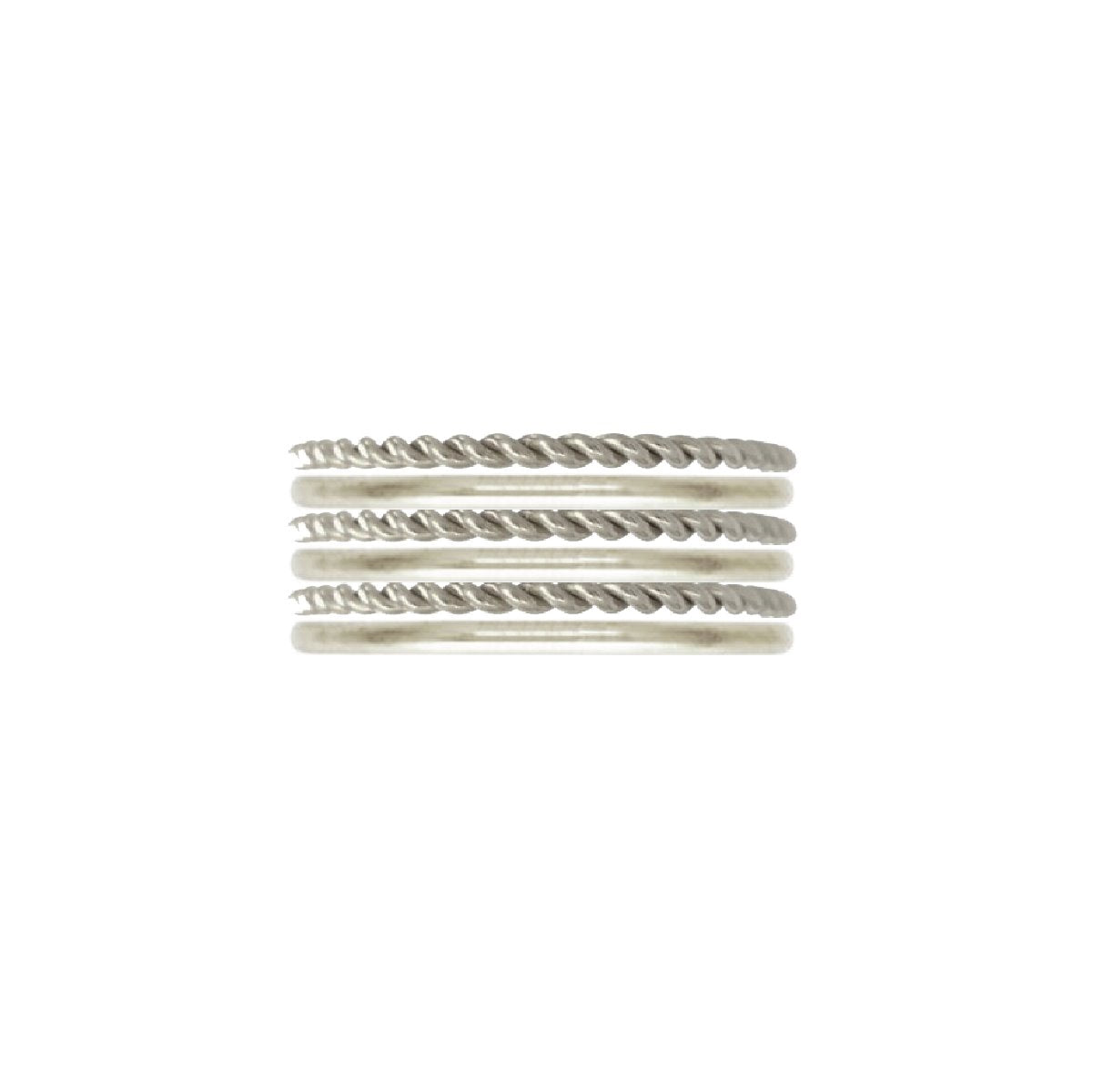 Rope 6 Ring Stack - Gold or Silver Robyn Canady 5 Sterling Silver 