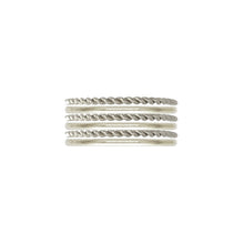 Load image into Gallery viewer, Rope 6 Ring Stack - Gold or Silver Robyn Canady 5 Sterling Silver 

