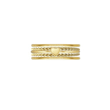 Load image into Gallery viewer, Heart 5 Ring Stack Robyn Canady 5 14K Gold Filled 
